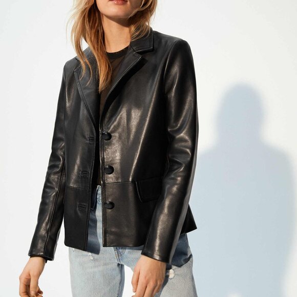 Aritzia Jackets & Blazers - 😮NWOT - Aritzia Babaton Donovan Leather Blazer Jacket - XXS